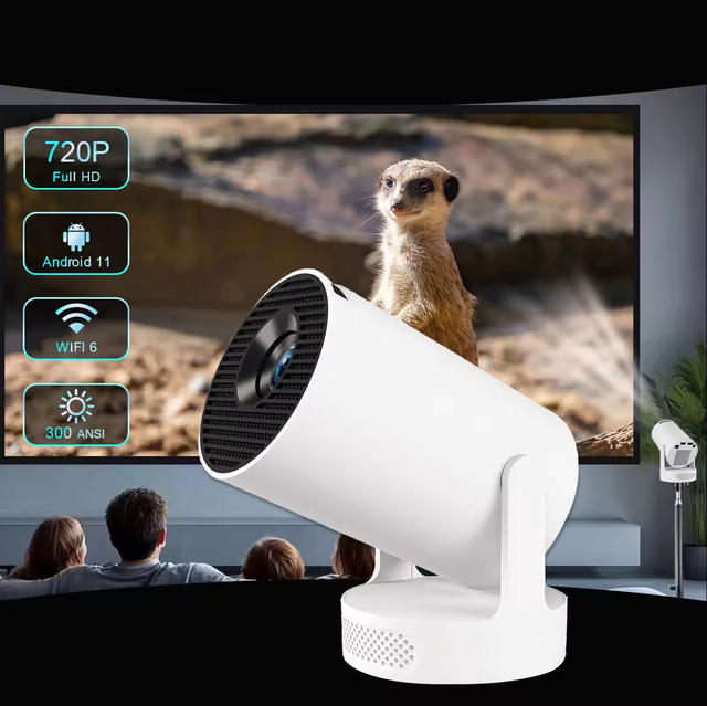 JUNUO HY300 Plus Mini Android Smart Projector 4K 720P Home Theater Portable 210 ANSI 360 Flip 2025 New Version 11 LCD Projector