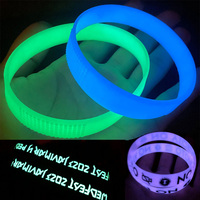 Bracelet en Silicone Vierge le Moins Cher, Impression Personnalisée, Logo en Relief, Texte, Couleur, Taille, Lumineux dans le Noir