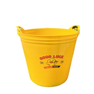 Yellow Duck <b>Bath</b> Bucket Large Thickened Plastic <b>Storage</b> Bucket For Kids Bedroom Use - Product Image 5