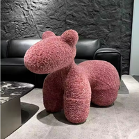 Tabouret enfant léger en forme d'animal mignon, siège en mousse moulée souple, housse en tissu extensible, chaise de dessin animé pour la maison