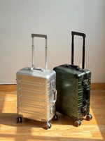 Valise à roulettes rigide unisexe en alliage aluminium-magnésium de 24 pouces avec serrure TSA, étanche