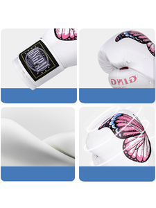 Para GINGPAI, guantes de entrenamiento de lucha profesional, guantes de boxeo de cuero PU gruesos para mujeres y adultos, polvo transpirable - Product Image 6