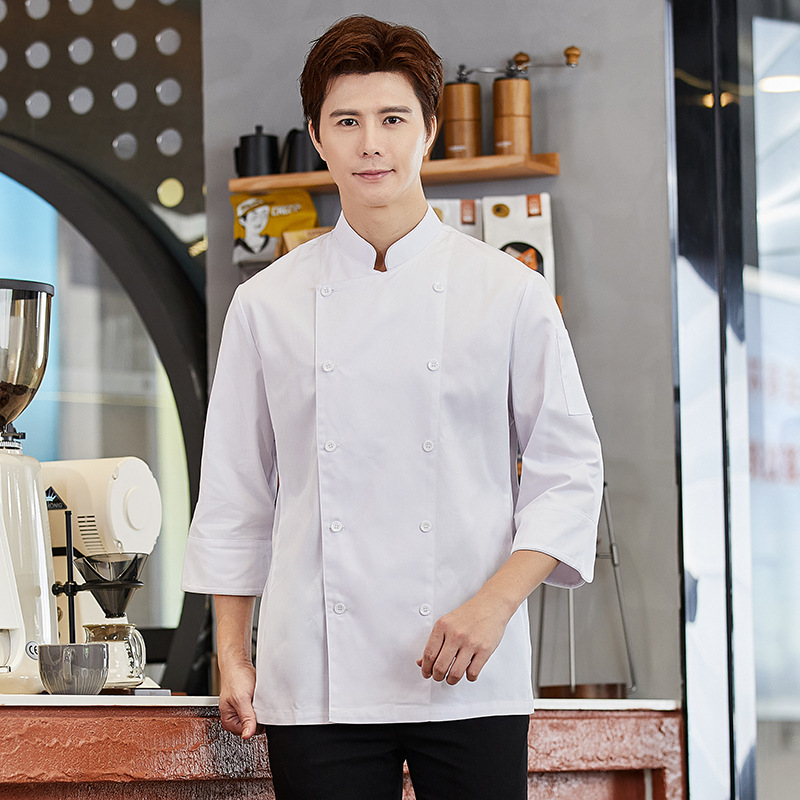Personalized Chef Coat Short Sleeve Chef Shirt With Chef Hat Custom Restaurant Work Uniform Food Service Chef Jacket A-Black