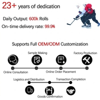 Ruban de hockey personnalisé avec impression de logo, 2,5 cm * 25 m, en tissu de coton, antidérapant, imperméable, pour équipement sportif