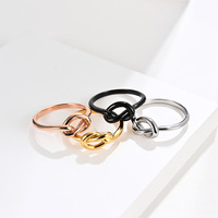 Bague signet plaquée or pour femme, en acier inoxydable étanche, bijou tendance avec nœud, pour mariage, fiançailles, cadeau, fête, bague de couple