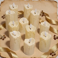 Bougie LED sans flamme créative en plastique, Noël, Halloween, Diwali, anniversaire, mariage, fête, bougies rondes en forme de pilier, décoration de la maison