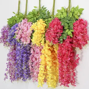 YAYUN A-1005 3.6 Feet 12 Pack Artificial Silk Flor Wisteria Vine Ratta Hanging Garland