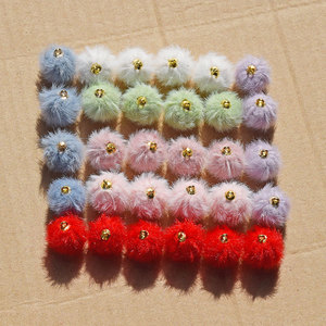 Min Ji Jewelry Faux Mink Pom Pom Pendant 20mm DIY Earring Necklace Charm Accessories Wholesale Materials - Product Image 2