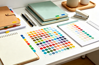 Autocollants ronds autocollants à code couleur - Étiquettes adhésives imperméables, durables et écologiques pour l'organisation au bureau et à l'école