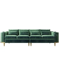 Canapé Chesterfield moderne de luxe 2 places, capitonné en velours, avec structure en métal en forme de L, pour appartement, salon ou bureau