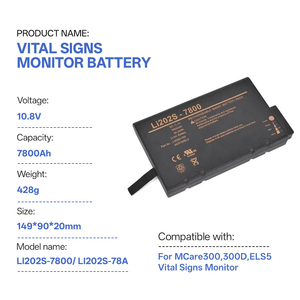 Baterai 10.8V 7800mAh LI202S-7800 LI202S-78A 146-0127-00 untuk Monitor Tanda Vital Spacelabs MCare300 300D ELS5 - Product Image 1
