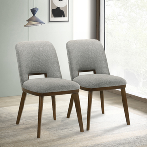 Ensemble de 2 chaises de salle à manger modernes en velours avec base en bois de noyer - Durables et écologiques pour les restaurants et les salles à manger à domicile - Product Image 1