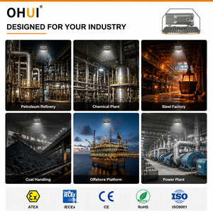 ไฟ LED ป้องกันการระเบิด IP67 ความสว่างสูง 300W ดีไซน์ป้องกันการระเบิดแบบคู่ โซน 1 2 21 22 สำหรับโรงงานเคมี OEM - Product Image 5