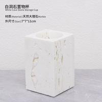 Ensemble de salle de bain moderne écologique en travertin beige, ensemble d'accessoires de salle de bain 4 pièces avec plateau et porte-serviettes pour la décoration de la maison