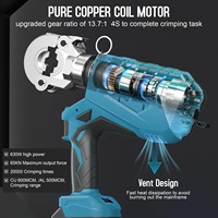 Herramienta de Prensado de Terminales de Cable Eléctrica Hidráulica Inalámbrica de 65KN con 11 Juegos de Matrices para Cobre y Aluminio