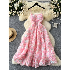 Z-1307 Vestido de <span class=keywords><strong>Verano</strong></span> 2026 al por Mayor, Nuevo, Elegante, Casual, con Flores, sin Mangas, para Mujer - Product Image 2