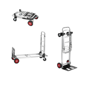 Aluminium 4-Rad Faltbarer Tragbarer Handgezogener Kurier-Logistikwagen 150KG Flachbett-Frachtwagen Plattform OEM Lagerwerkzeuge - Product Image 2