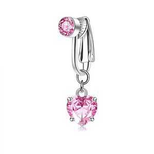 Anneaux de <span class=keywords><strong>nombril</strong></span> Non <span class=keywords><strong>Piercing</strong></span> en forme de coeur Zircon Non percé Faux <span class=keywords><strong>nombril</strong></span> <span class=keywords><strong>Clip</strong></span>-Mode Faux <span class=keywords><strong>nombril</strong></span> Anneaux pour les femmes - Product Image 2