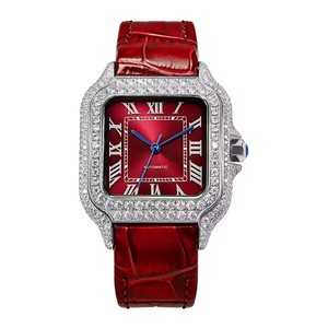 Montre carrée de luxe pour femme GEZFEEL, en moissanite, verre saphir, chiffres romains, étanche 5 bars, affichage analogique - Product Image 1