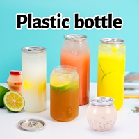 Bouteille ronde en plastique PET jetable, scellée, facile à ouvrir, pour jus, boissons froides et thé au lait, Fujian