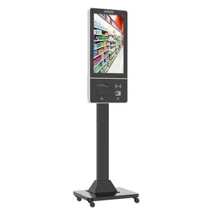 15.6 inç zemin standı kiosk metal yapısı Android 11 Ethernet dokunmatik ekran self-service kuyruk kiosk