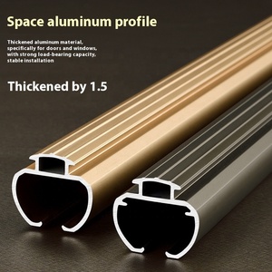 Tringles à rideaux en aluminium noir robustes avec accessoires pour rideaux plissés en S montés au mur et au plafond - Product Image 2