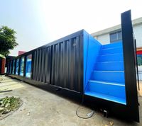 Vente d'usine, maison préfabriquée modulaire industrielle en acier de 40 pieds, structure au sol, écologique, maison-conteneur privée, piscine