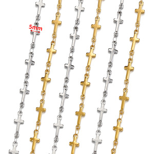 Wholesale 18K Gold PVD Stainless Steel Cross <strong>Chain</strong> Anti Tarnish Color Preserving <strong>Titanium</strong> Steel <strong>Chain</strong> DIY Jewelry Accessories - Product Image 3