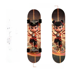 <span class=keywords><strong>Skateboard</strong></span> 2 avec roues lumineuses à motifs de dessins animés, planche plate en bois, modèle HB1 universel <span class=keywords><strong>pour</strong></span> adolescents et débutants - Product Image 4