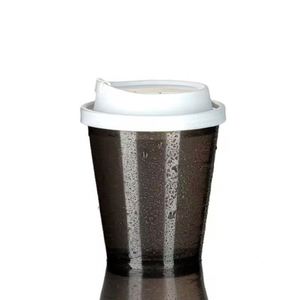 Gobelet à café noir transparent de 90 mm de diamètre, multi-spécifications, en plastique PP épaissi avec couvercle, qualité alimentaire pour boissons froides/chaudes - Product Image 3