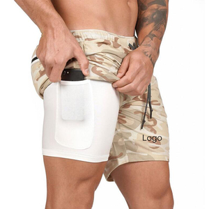 Nouveaux shorts de sport pour hommes, taille plus, compression, <span class=keywords><strong>camouflage</strong></span>, respirants, été, polyester, athlétiques - Product Image 1