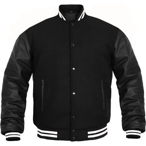 Men's Varsity <b>Jacket</b> Wool Blend Leather Sleeve Preppy Style College <b>Jacket</b> XS-5XL - Product Image 1
