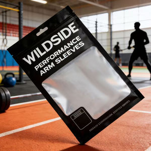 Custom Printed Black Waterproof Three Side Seal Zipper Pouch-Reusable Bag for clothing accessories <b>packaging</b> with window - Product Image 2