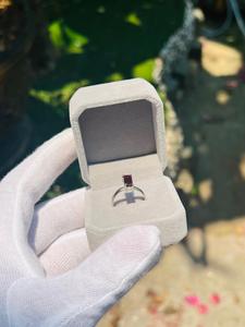 925 Sterling <b>Silver</b> Natural <b>Garnet</b> Baguette <b>Ring</b> | 7.5 x 5.5 mm <b>Garnet</b> Gemstone | 1.56 Ct Handmade Fine Jewelry for Women - Product Image 1