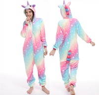 Pyjama Combinaison Unisexe en Flanelle pour Adulte, Modèle Licorne Jigurumi Kigurumi, Vêtement de Nuit Une Pièce, Costumes d'Halloween/Noël, Vente en Gros