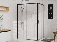 Porte de douche coulissante carrée à profil intelligent Easy Fit Corner, salle de douche
