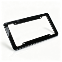 BOLONG Cadre de plaque d'immatriculation en fibre de carbone de haute qualité, norme américaine, résistant aux rayures, avec logo personnalisé, support de plaque de voiture, vente en gros