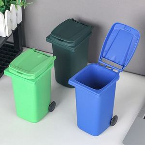 Vente en gros de bacs de rangement en plastique multifonctionnels créatifs pour bureau, mini poubelles de bureau, mini bacs à déchets, porte-stylos - Product Image 2