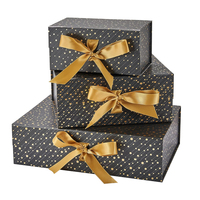 Boîte d'emballage de luxe en carton noir avec logo personnalisé, pour vêtements, sous-vêtements, cadeaux, avec ruban magnétique