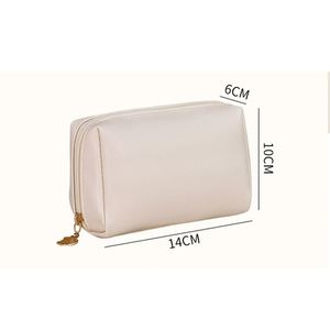 Custom Stylish Brown Girls Soft Pu Leather Waterproof Cosmetic Pouch Make up Travel Pouch - Product Image 5