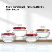 Bouteille en verre transparent de luxe pour nid d'oiseau, pot en verre scellé de haute qualité pour l'emballage alimentaire des nids d'oiseaux, logo personnalisé, vente en gros