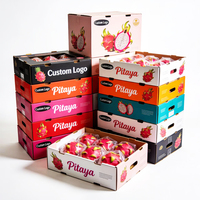 Boîte d'expédition de fruits et légumes en carton de pitaya, pliable, écologique, facile à assembler, gain de place, robuste, impression personnalisée