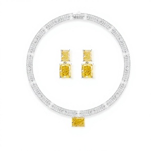 ORIGINAL > Ice Flower Zircon Jewelry <b>Set</b> <b>Necklace</b> <b>and</b> <b>Earrings</b> for Women Wedding <b>Bridal</b> Statement <b>Set</b> - Product Image 3