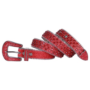<span class=keywords><strong>Ceinture</strong></span> en Denim de Style Européen Américain Incrusté de Diamants <span class=keywords><strong>Bleu</strong></span> Patch Transfrontalier Commerce Extérieur Ceintures en Plastique PU Hommes Mode Féminine - Product Image 4