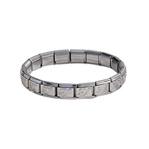 Heart Pattern Zinc Alloy Bracelet Unisex Gift Jewelry Arrow Through Heart Series Modular Splicing Retro Italian Style - Product Image 5