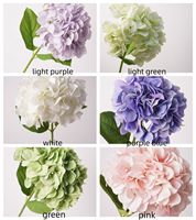 Buket Bunga Hydrangea Simulasi untuk Pernikahan, Dekorasi Auditorium, Bunga Sambutan, Tangkai Tunggal Sutra, Nuansa Musim Panas Tanpa Akhir
