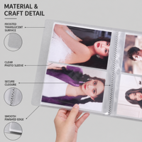 Album photo miniature en plastique givré de 3, 4, 5, 6 pouces, porte-cartes, classeur pour cartes photo, livre de rangement pour impressions