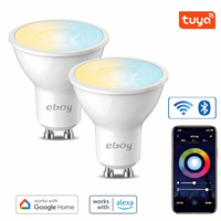 Bombilla LED Inteligente GU10 CW 4.5W 400LM con Lente, Certificación CE ERP, Compatible con Tuya Wifi, Control por Aplicación Alexa y Google, Regulable, para el Hogar