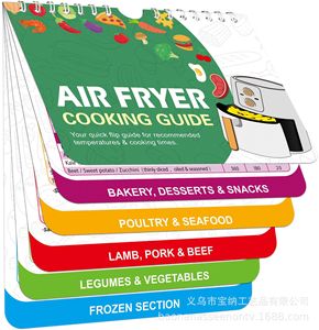 Fresa <span class=keywords><strong>ad</strong></span> <span class=keywords><strong>aria</strong></span> fresa foglio di cucina magnetico Cheat Sheet, libretto di guida, libri di cucina accessori istantanei forno pentola Temp tabella dei tempi - Product Image 1