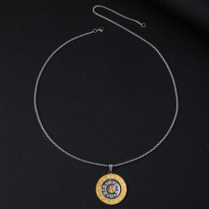 Collier Amulette <span class=keywords><strong>Bouddha</strong></span> et Signe Astrologique en Acier Inoxydable Plaqué Or 18K Étanche Porte-Bonheur - Product Image 4